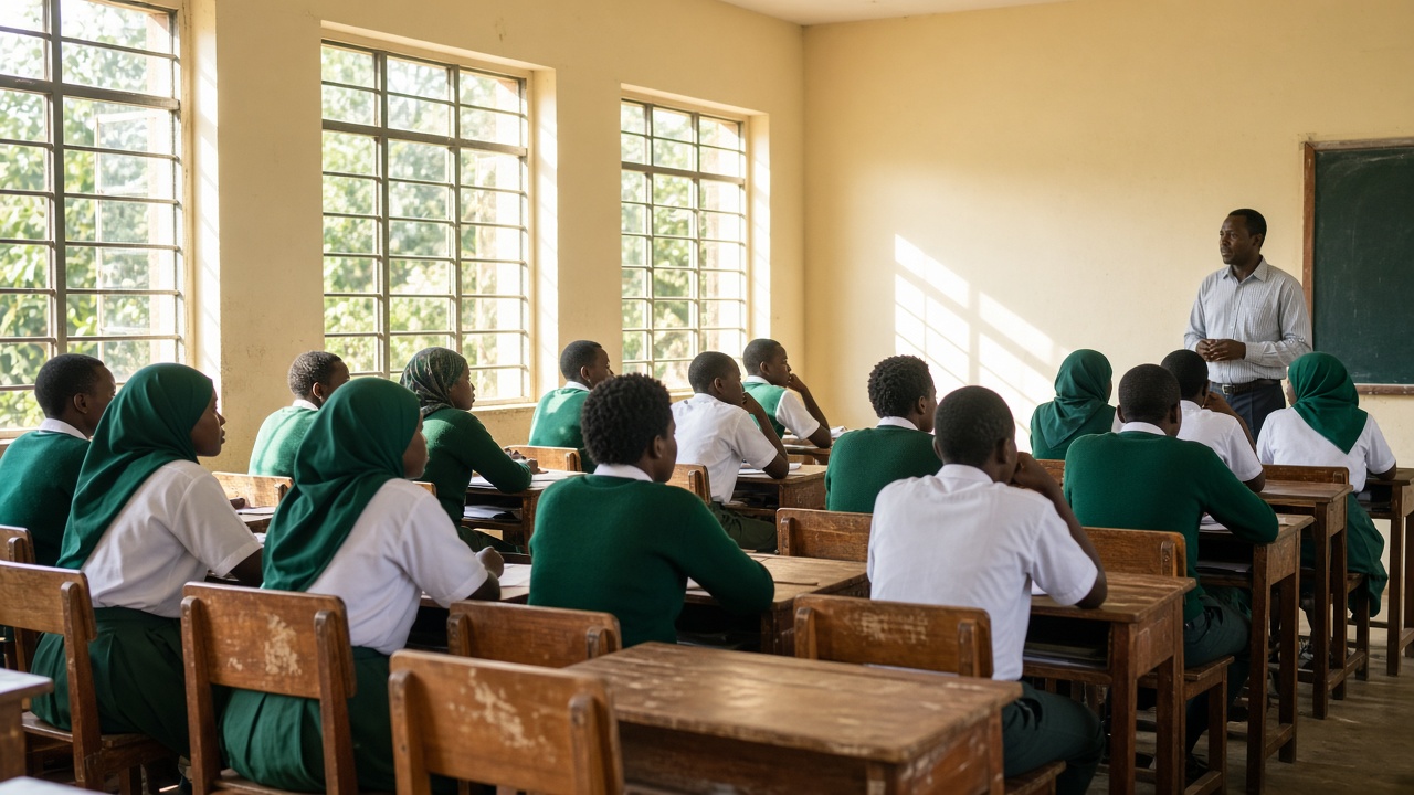 Students seated in a classroom